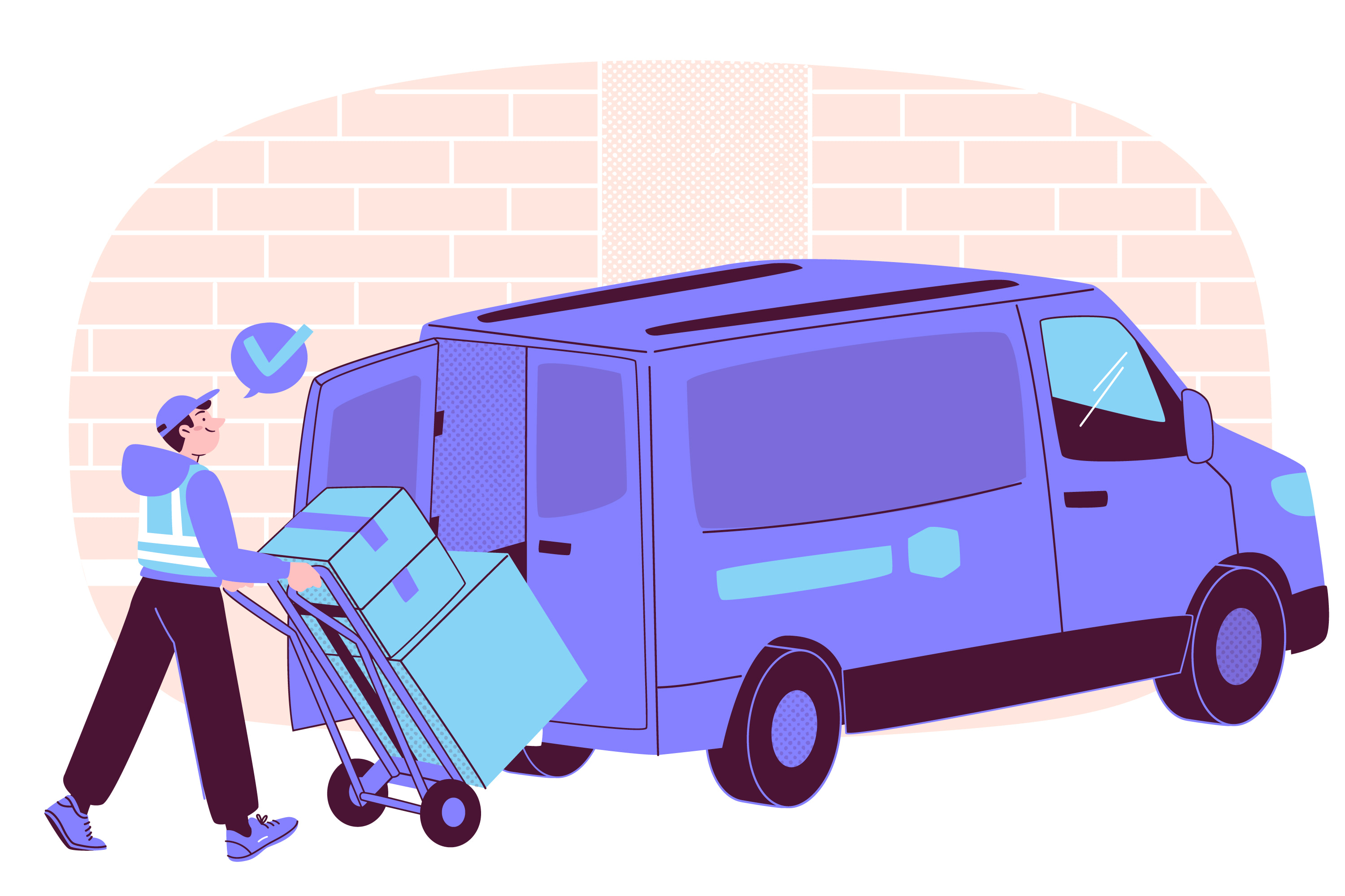 Voiture utilitaire livraison illustration