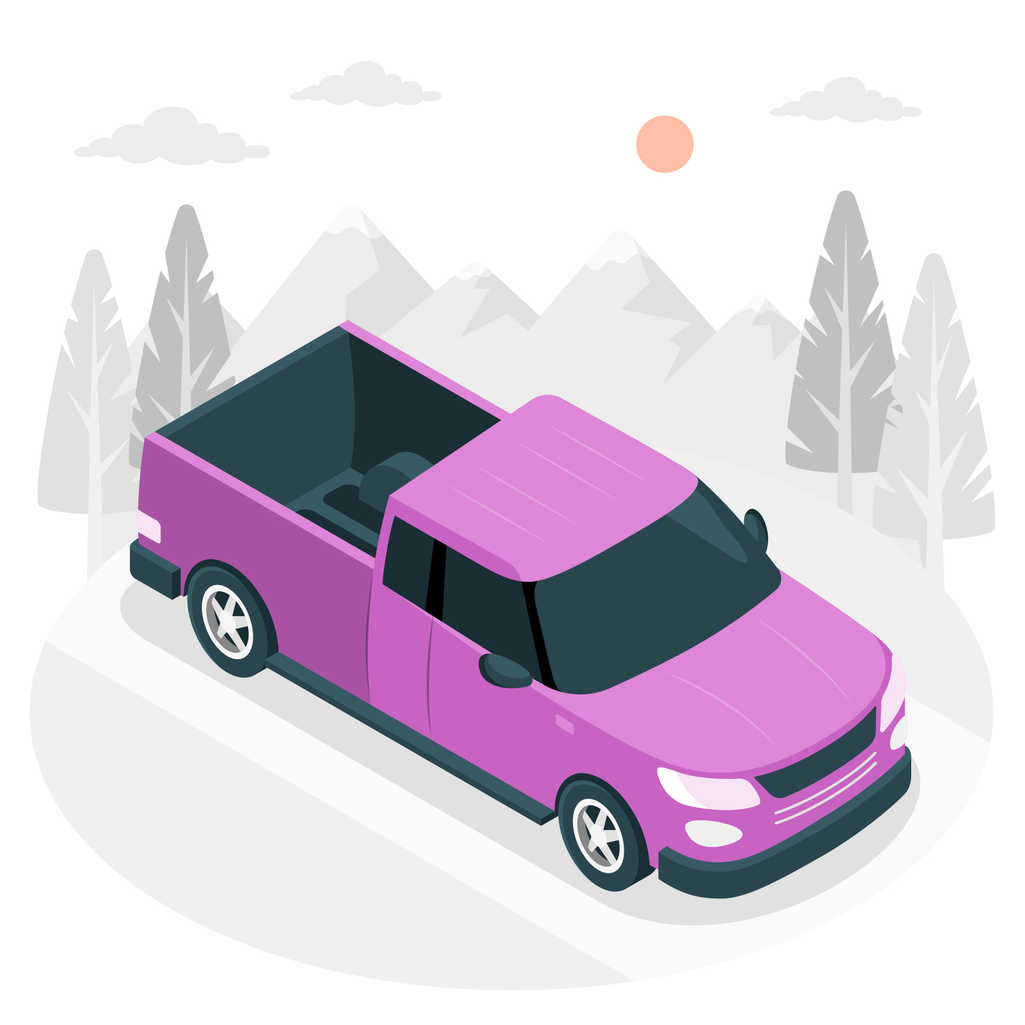 Pick up voiture illustration